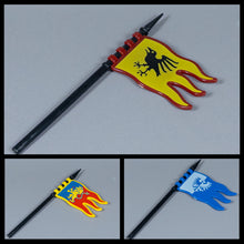Load image into Gallery viewer, Custom Medieval Flags + Staff (Plastic)
