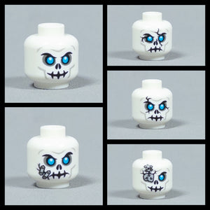 JONAK Toys UV Printed Heads- Skeleton Warriors (White)
