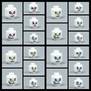 JONAK Toys UV Printed Heads- Skeleton Warriors (White)