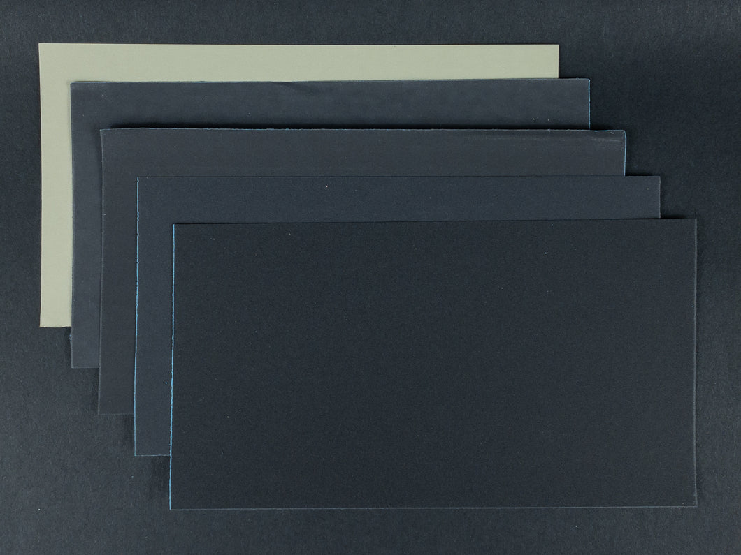 X5 Assorted Sheets of Fine Grit Sandpaper (800, 1000, 1500, 2000, & 3000 grit)