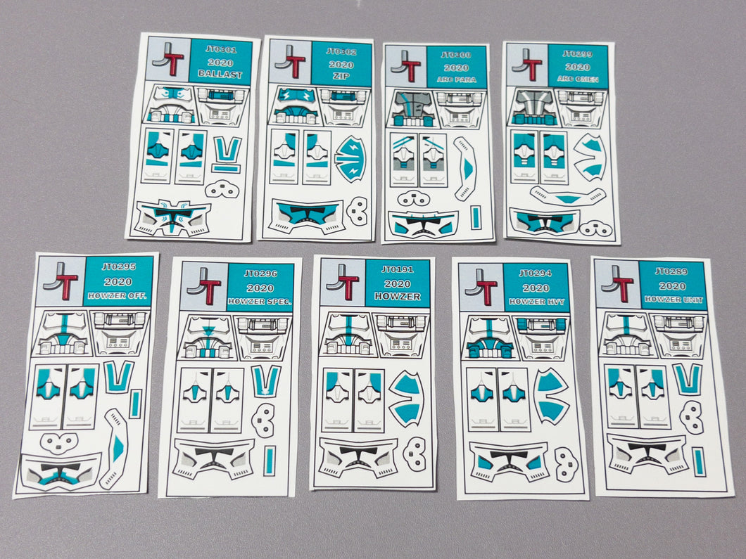 JONAK Toys Phase 2 Decal Sheets- Howzer Unit Squad Pack